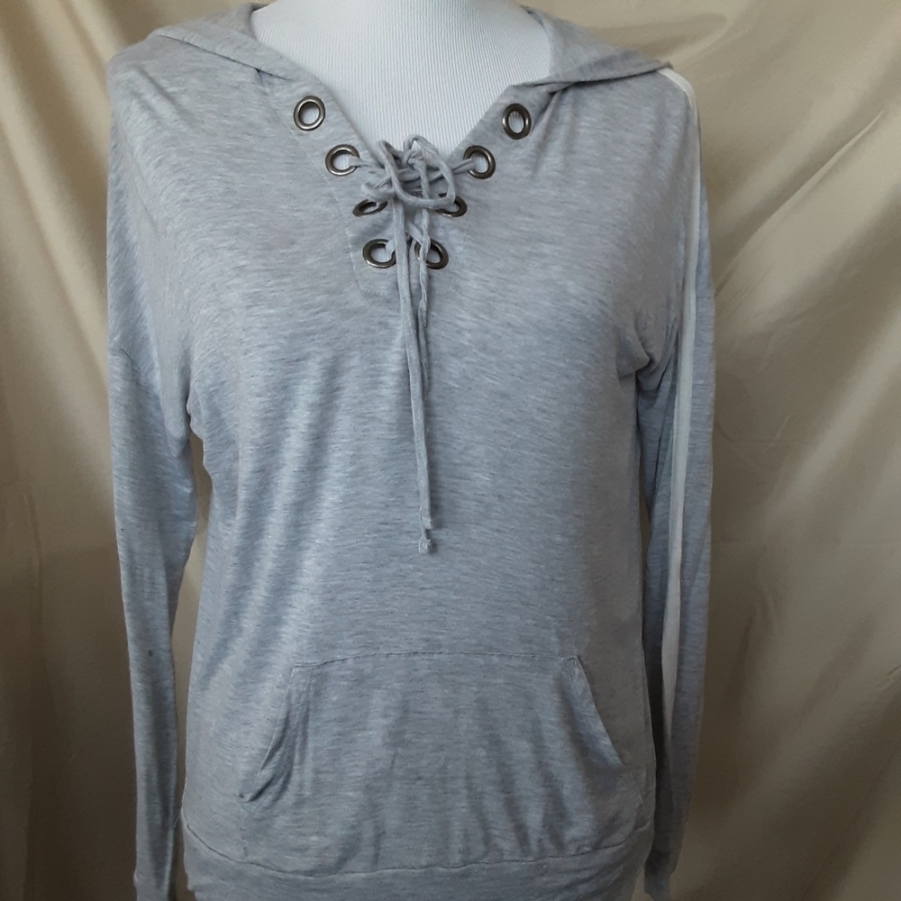 Hippie Rose Lace Up Hoodie SZ SM